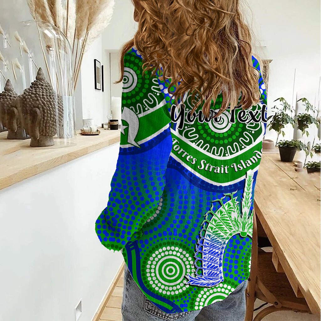 (Custom Personalised) Torres Strait Islanders Women Casual Shirt Dhari Australian Aboriginal Art LT14