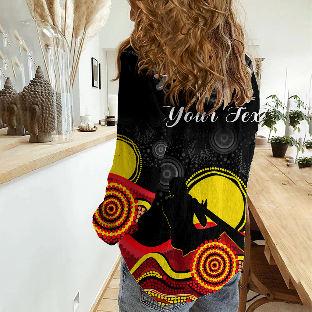 (Custom Personalised) Australian Indigenous Women Casual Shirt Didgeridoo Man Circle Aboriginal Art LT14