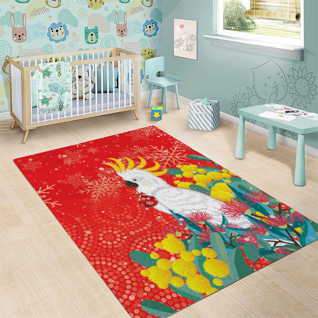 Sulphur-crested Cockatoo Christmas Area Rug Australia Gumtree With Golden Wattle