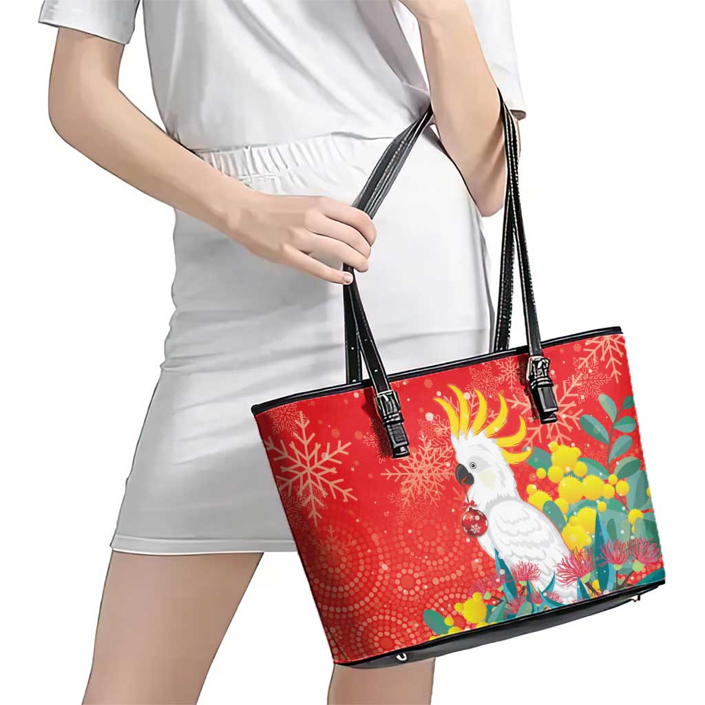 Sulphur-crested Cockatoo Christmas Leather Tote Bag Australia Gumtree With Golden Wattle