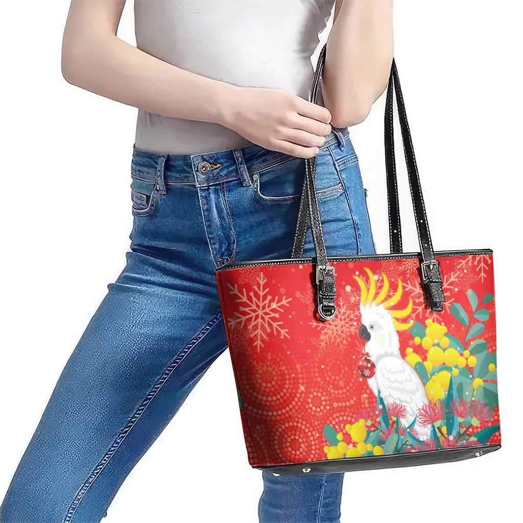 Sulphur-crested Cockatoo Christmas Leather Tote Bag Australia Gumtree With Golden Wattle