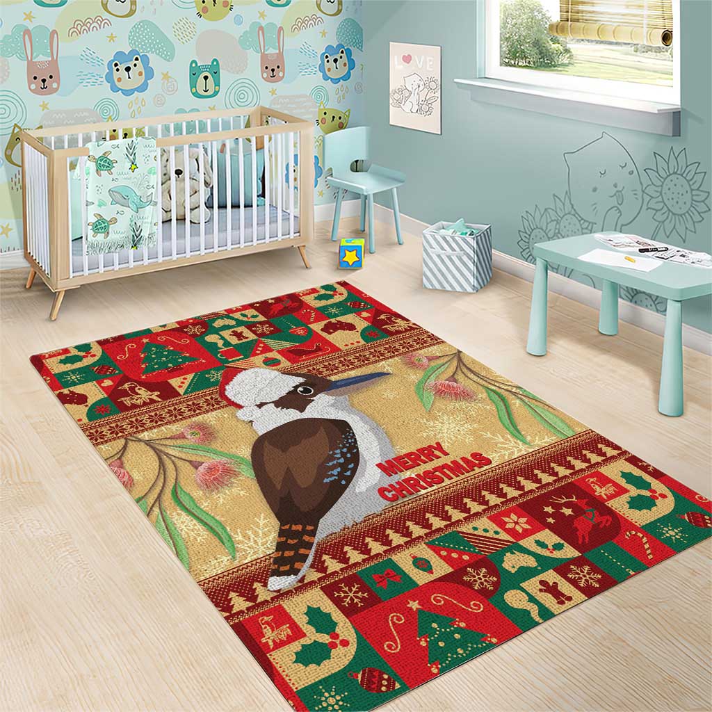 Australia Christmas Area Rug Kookaburra Santa With Gumtree