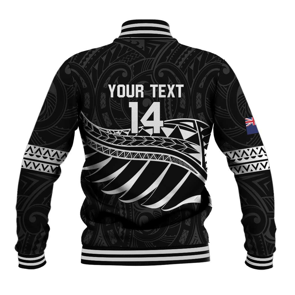 Custom Aotearoa Ice Hockey Baseball Jacket NZ Tiki Mascot - Maori Pattern