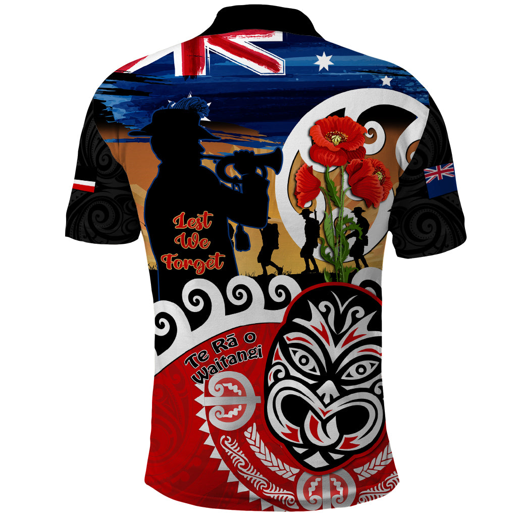 New Zealand Waitangi And ANZAC Day Polo Shirt Aotearoa Maori Tiki With Last Post