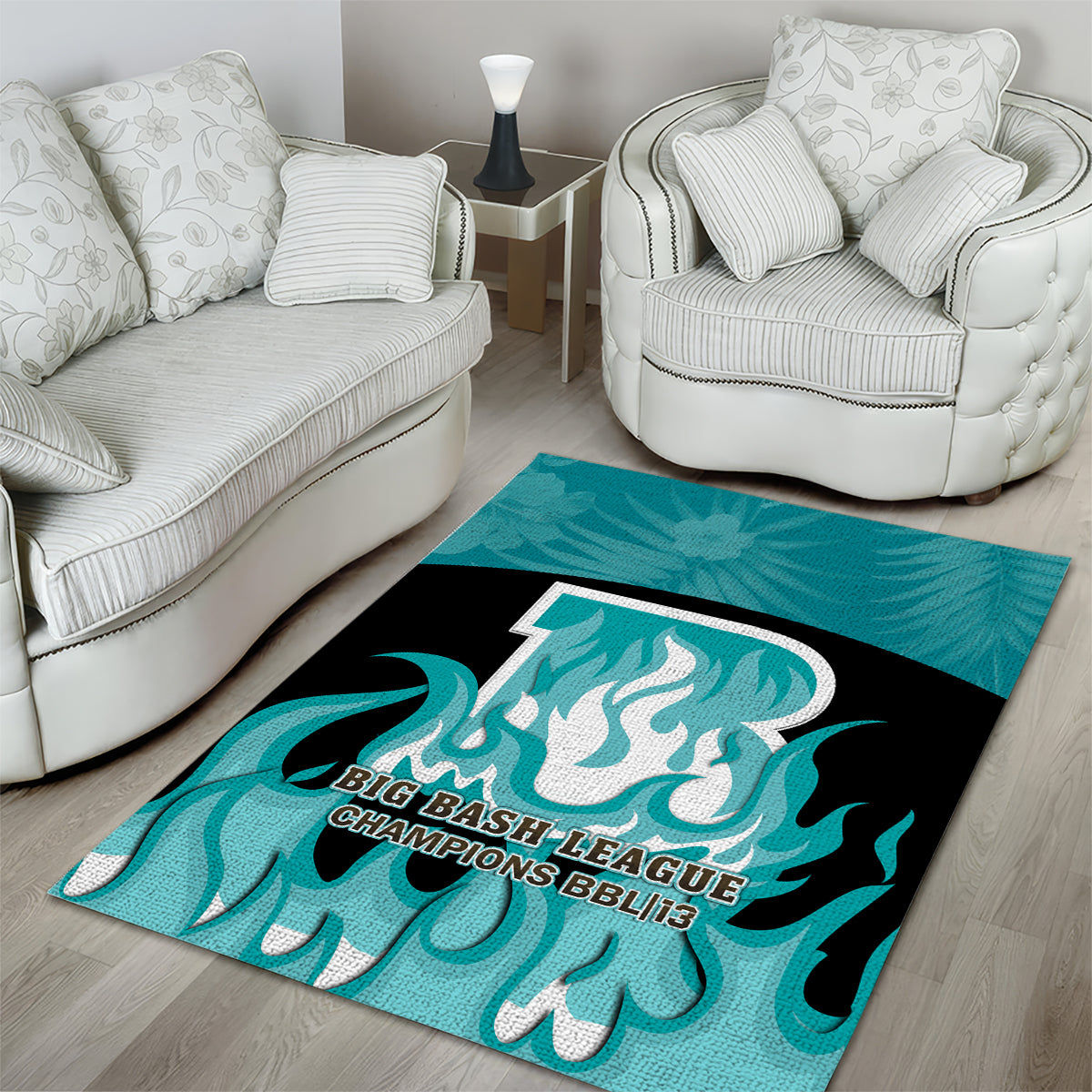 Personalised BBL Brisbane Heat Area Rug 2nd Champions 2024 New History