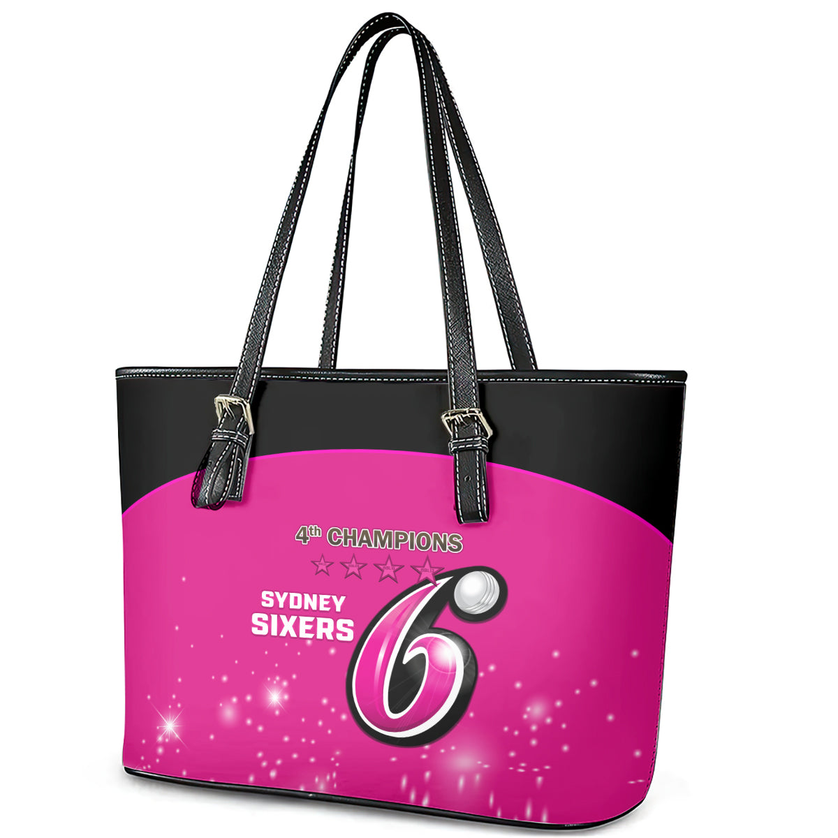 Personalised BBL Sydney Sixers Leather Tote Bag 4th Champions 2024 New History