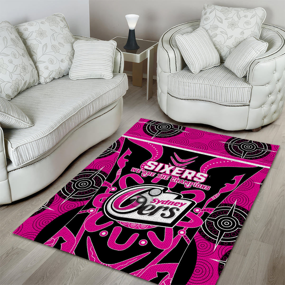 Custom Sydney Sixers Area Rug We Are The Champions Aboriginal Art