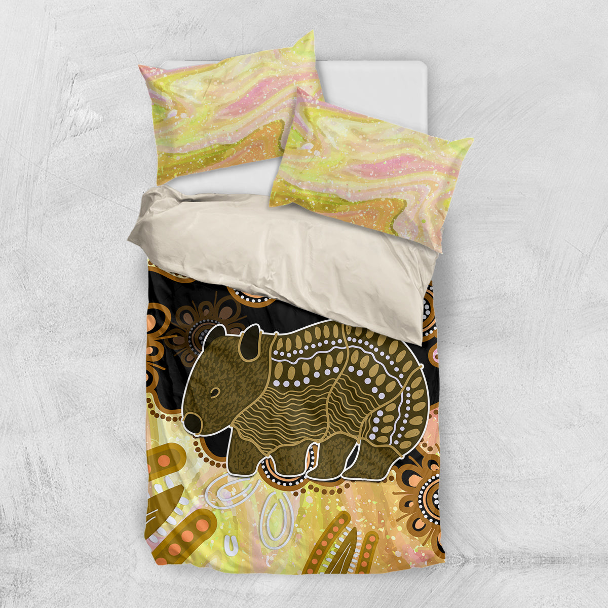 Australia Opal Wombat Bedding Set Aussie Aboriginal Art