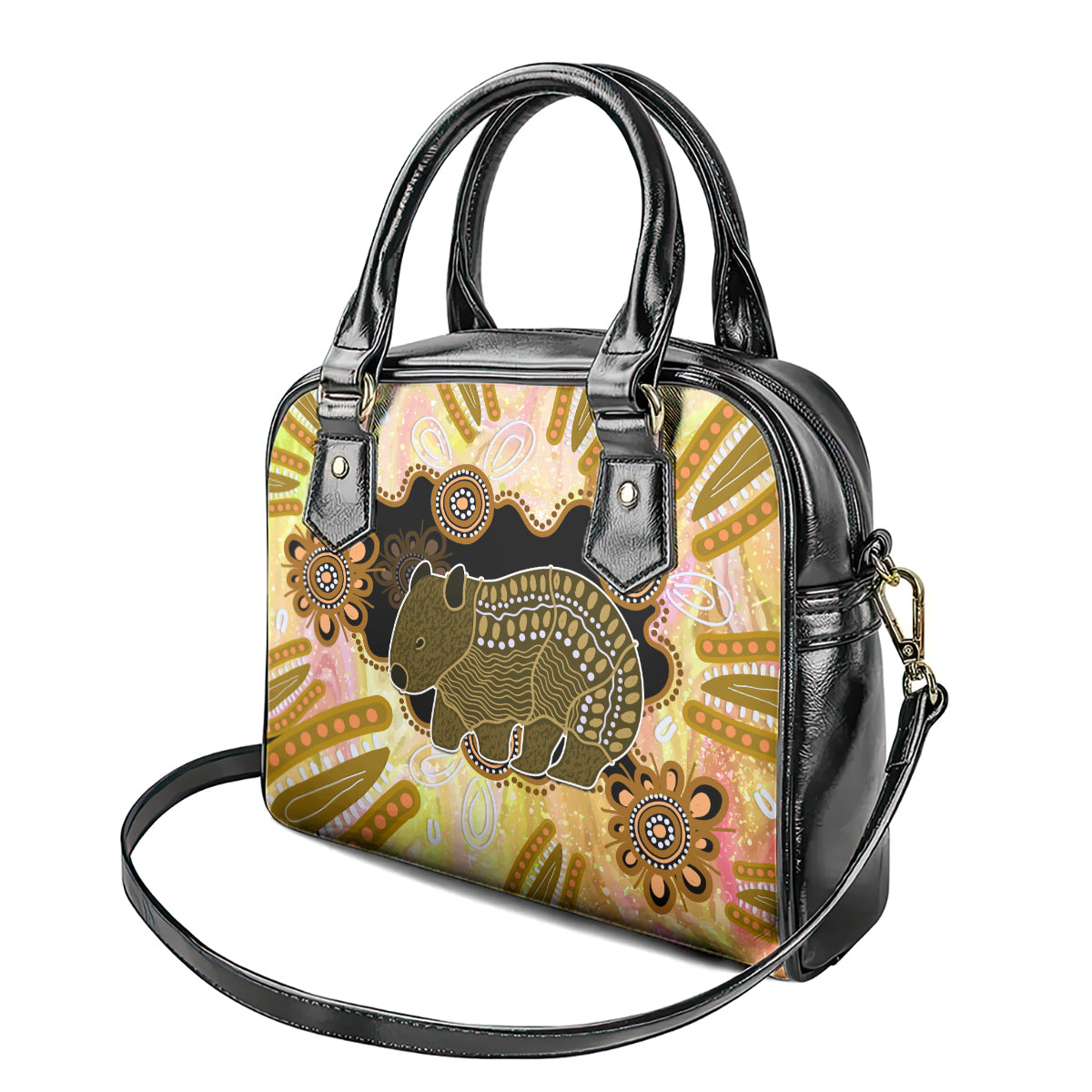 Australia Opal Wombat Shoulder Handbag Aussie Aboriginal Art