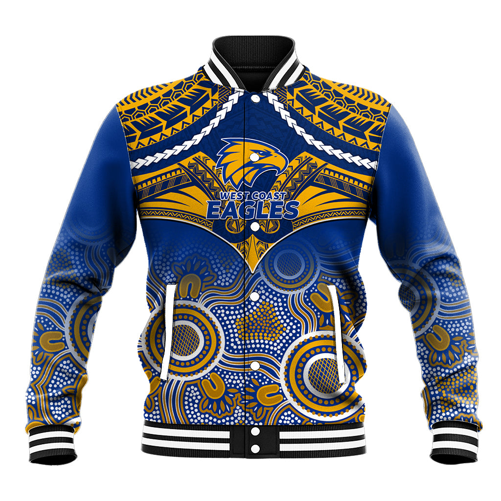 West Coast Football Baseball Jacket Eagles Aboriginal Mix Polynesian Pattern LT14