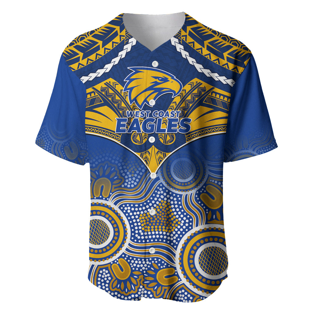 West Coast Football Baseball Jersey Eagles Aboriginal Mix Polynesian Pattern LT14