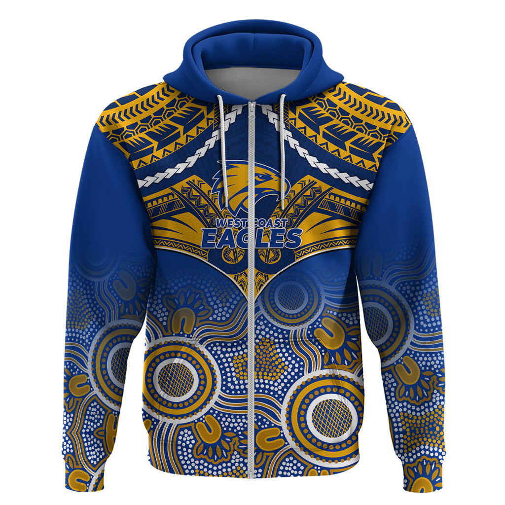 West Coast Football Hoodie Eagles Aboriginal Mix Polynesian Pattern LT14