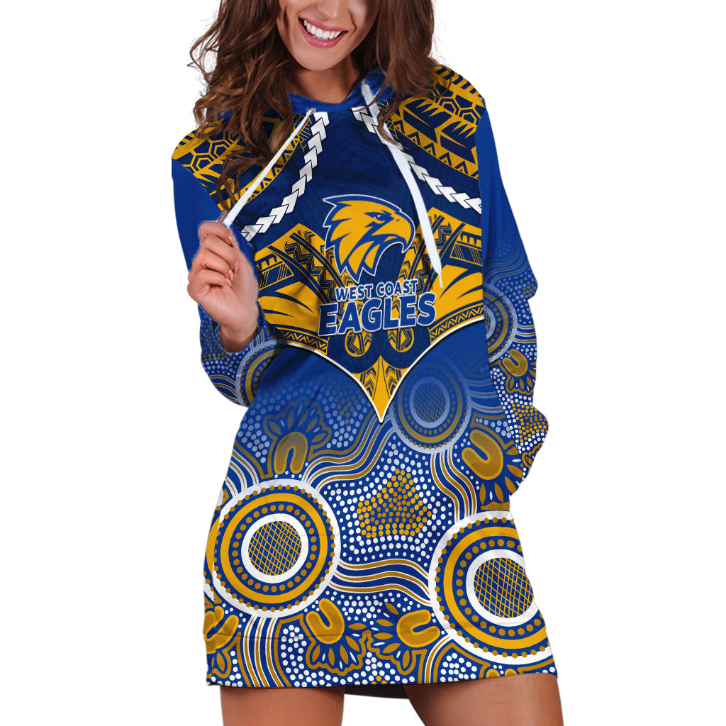 West Coast Football Hoodie Dress Eagles Aboriginal Mix Polynesian Pattern LT14