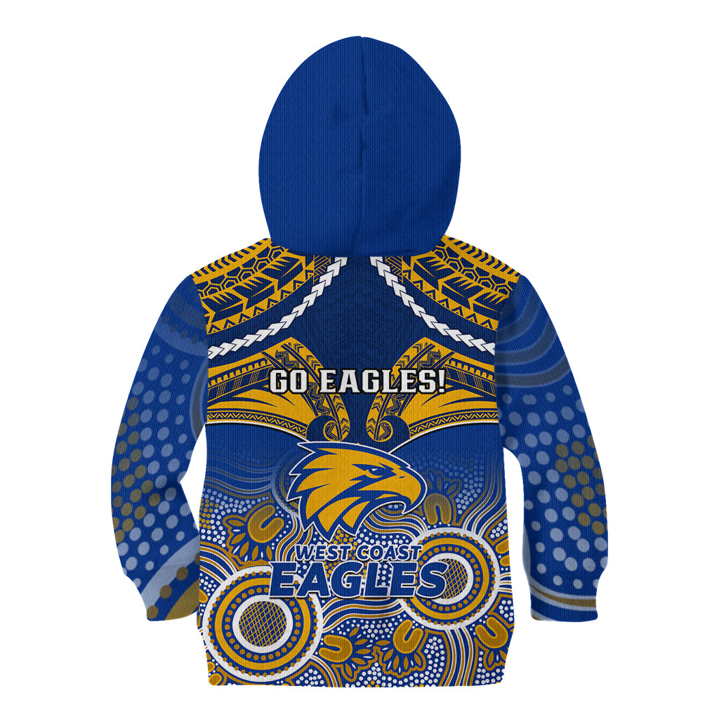 West Coast Football Kid Hoodie Eagles Aboriginal Mix Polynesian Pattern LT14