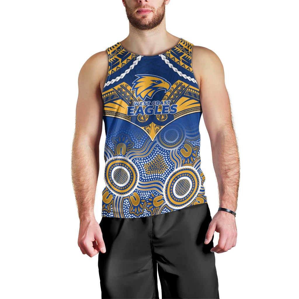 West Coast Football Men Tank Top Eagles Aboriginal Mix Polynesian Pattern LT14