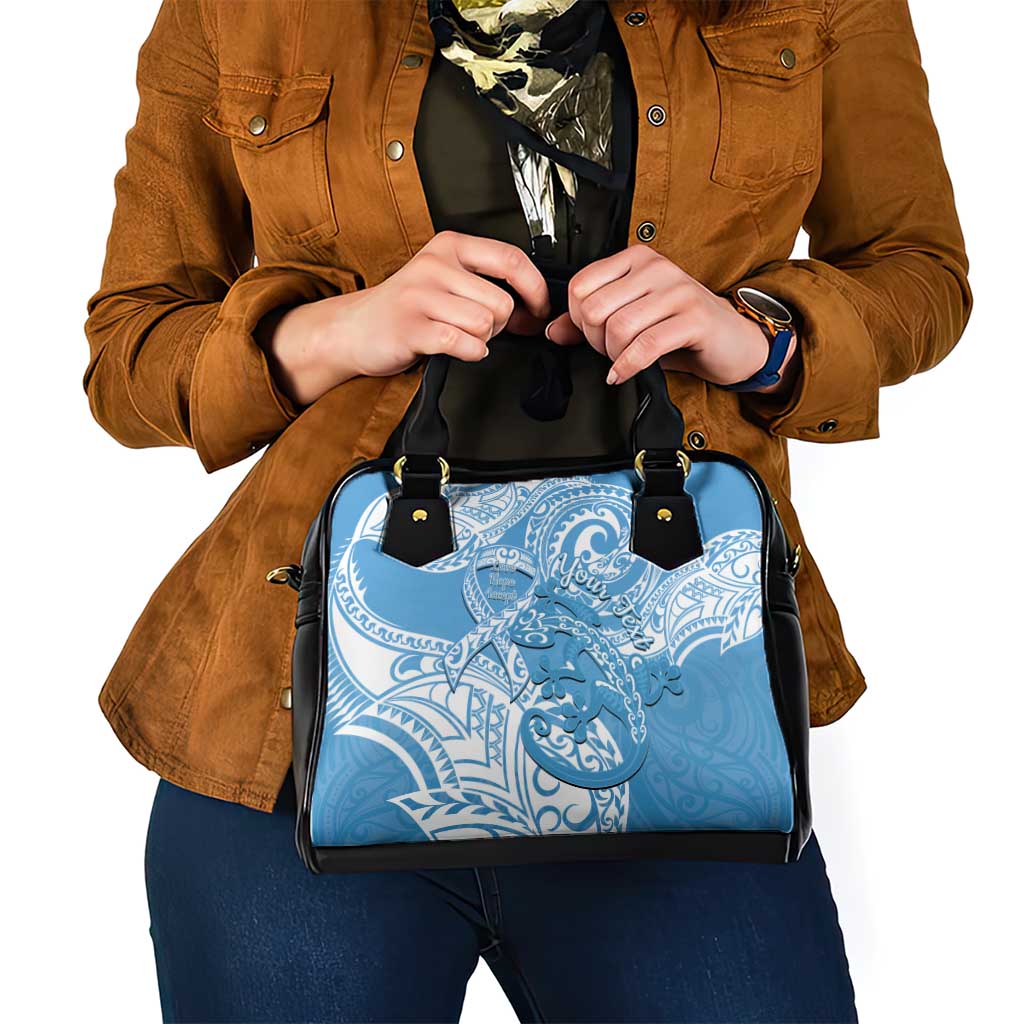 Personalised New Zealand Autism Awareness Shoulder Handbag NZ Fern With Maori Koru Lizard