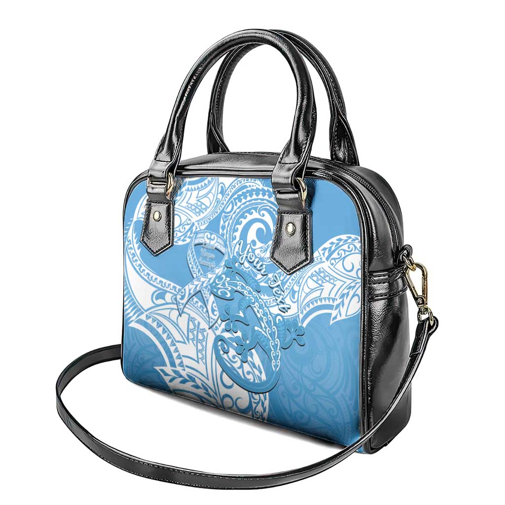 Personalised New Zealand Autism Awareness Shoulder Handbag NZ Fern With Maori Koru Lizard