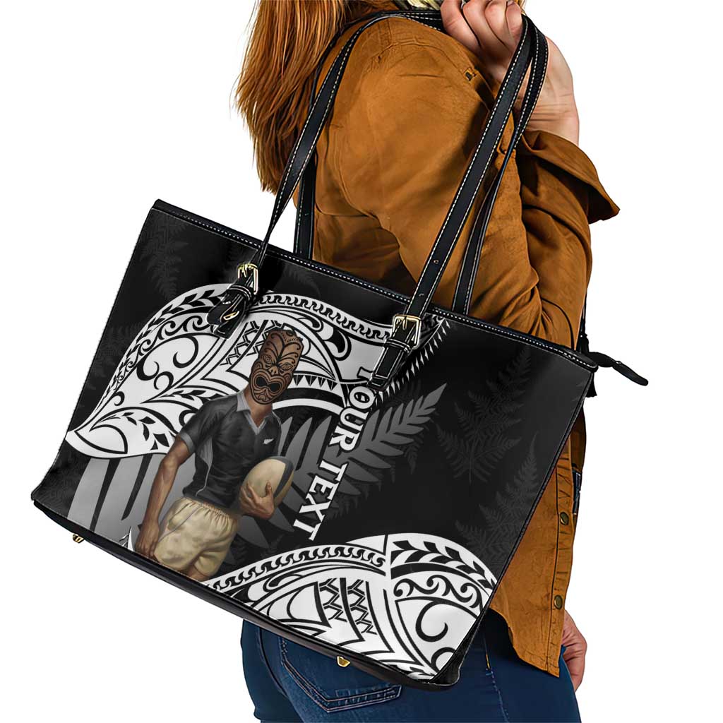 Custom New Zealand Silver Fern Rugby Leather Tote Bag 2024 Aotearoa Maori Mascot Go All Black