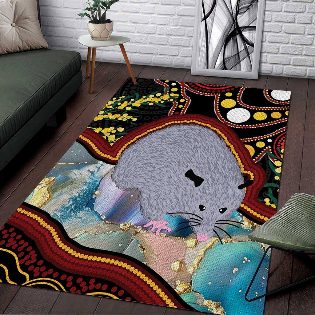 Australia Possum Area Rug Aboriginal Art Mix Aussie Opal