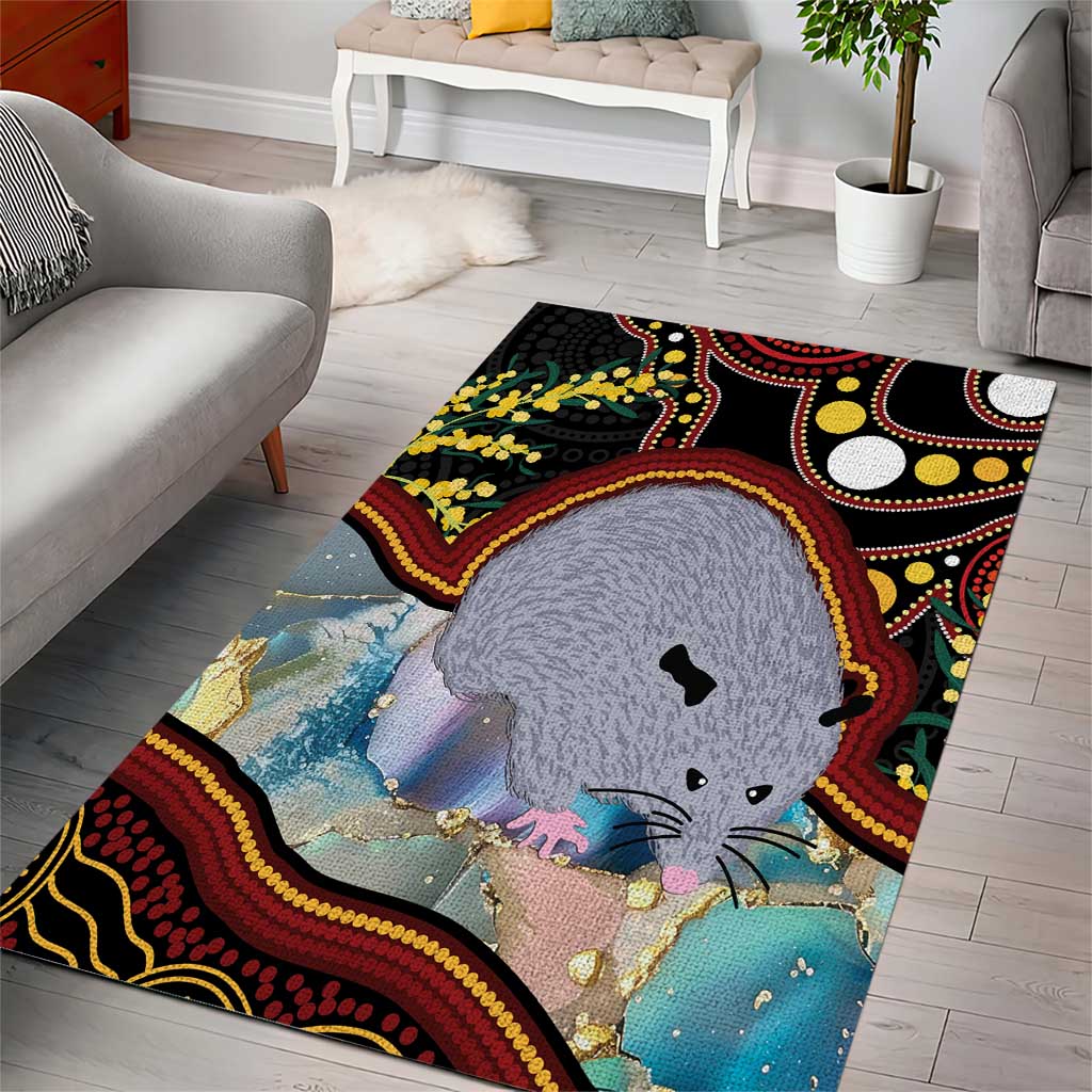 Australia Possum Area Rug Aboriginal Art Mix Aussie Opal