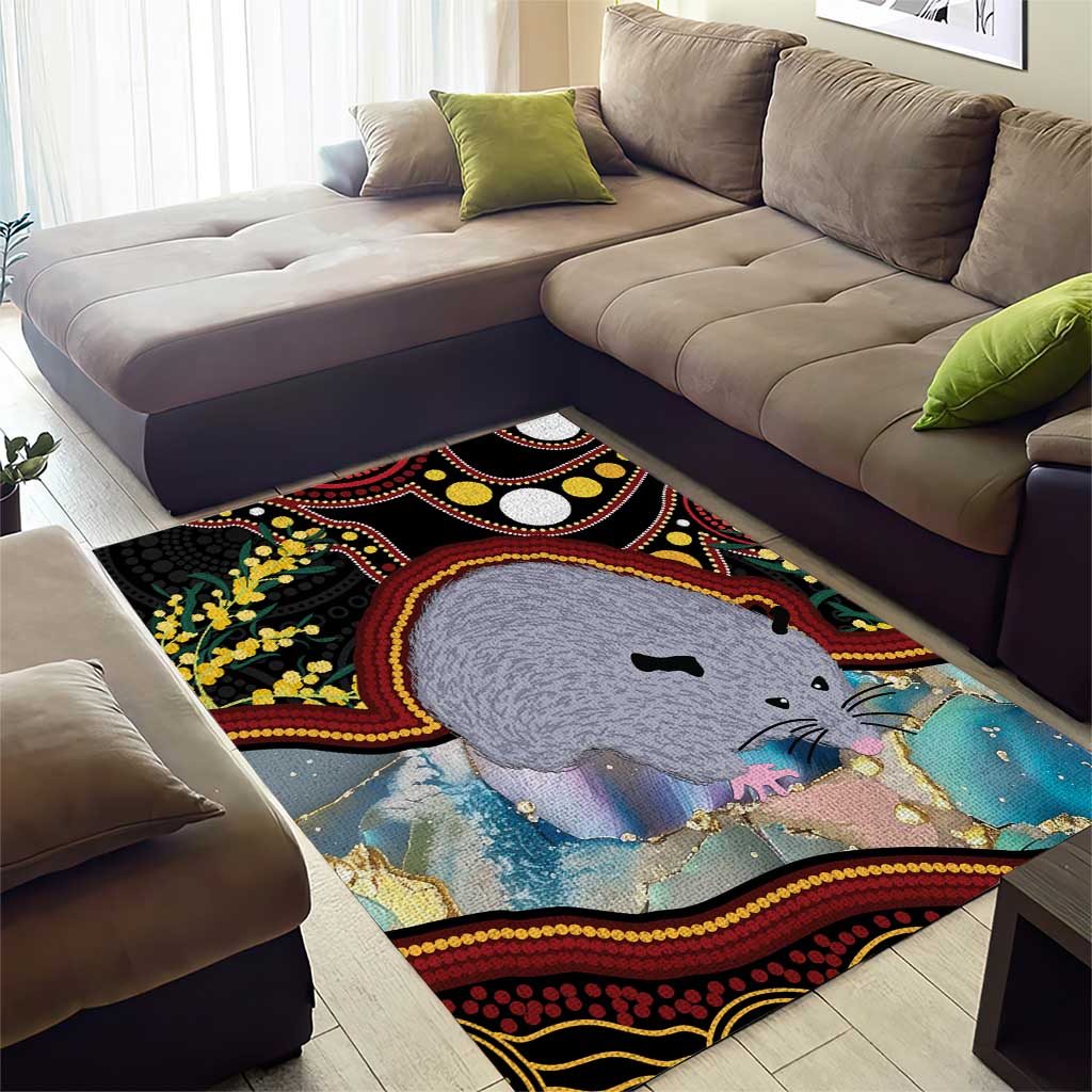 Australia Possum Area Rug Aboriginal Art Mix Aussie Opal