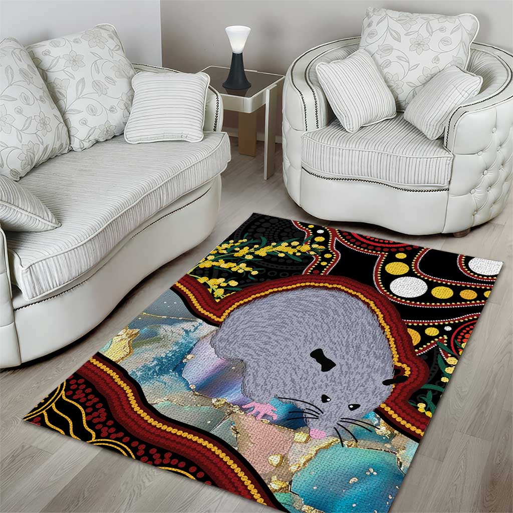 Australia Possum Area Rug Aboriginal Art Mix Aussie Opal