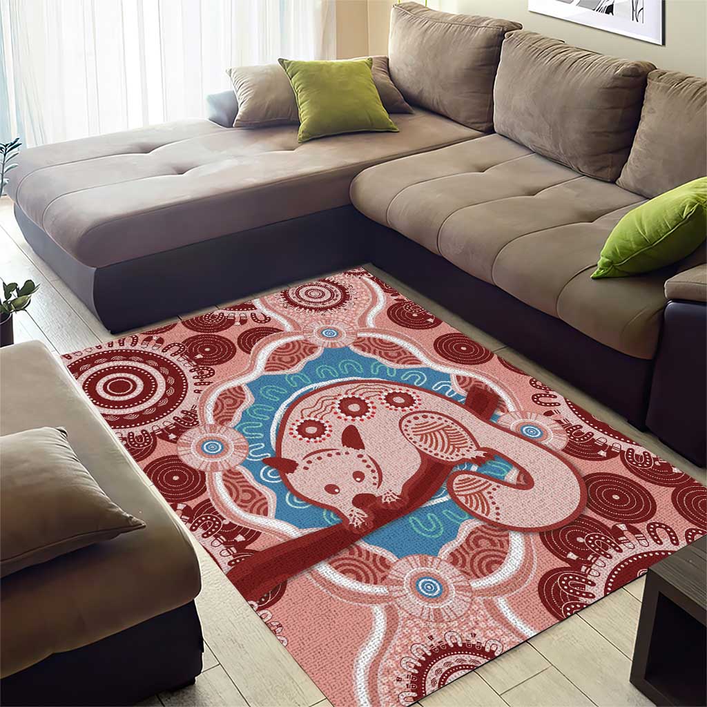 Blush Pink Australia Possum Area Rug Indigenous Art