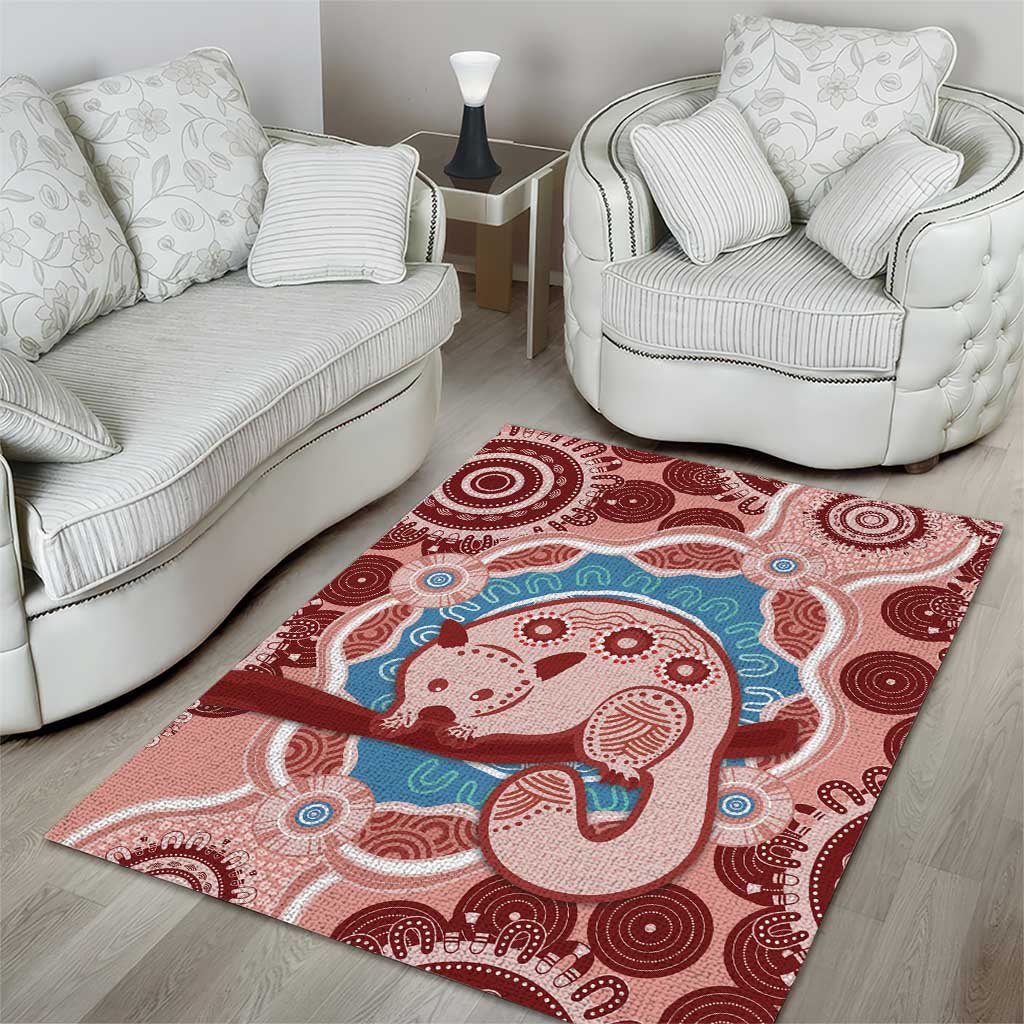 Blush Pink Australia Possum Area Rug Indigenous Art