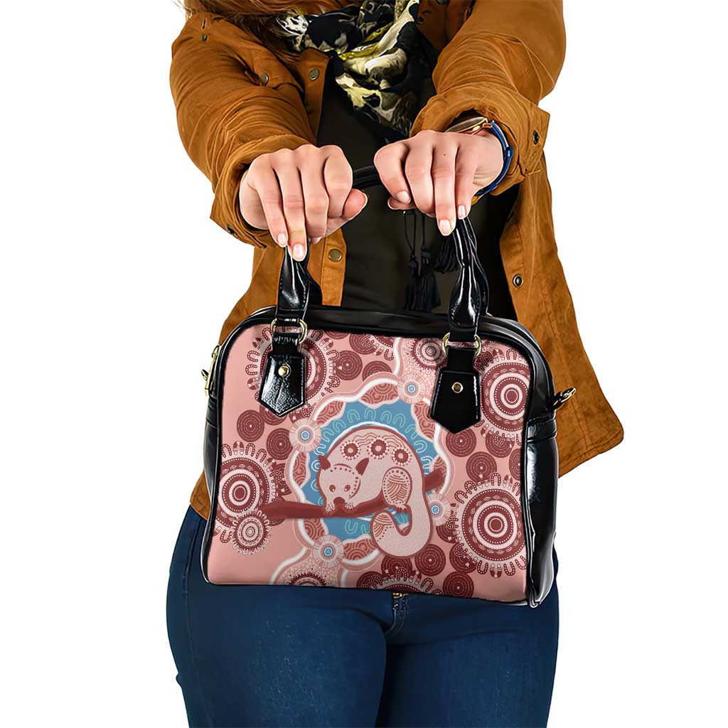 Blush Pink Australia Possum Shoulder Handbag Indigenous Art