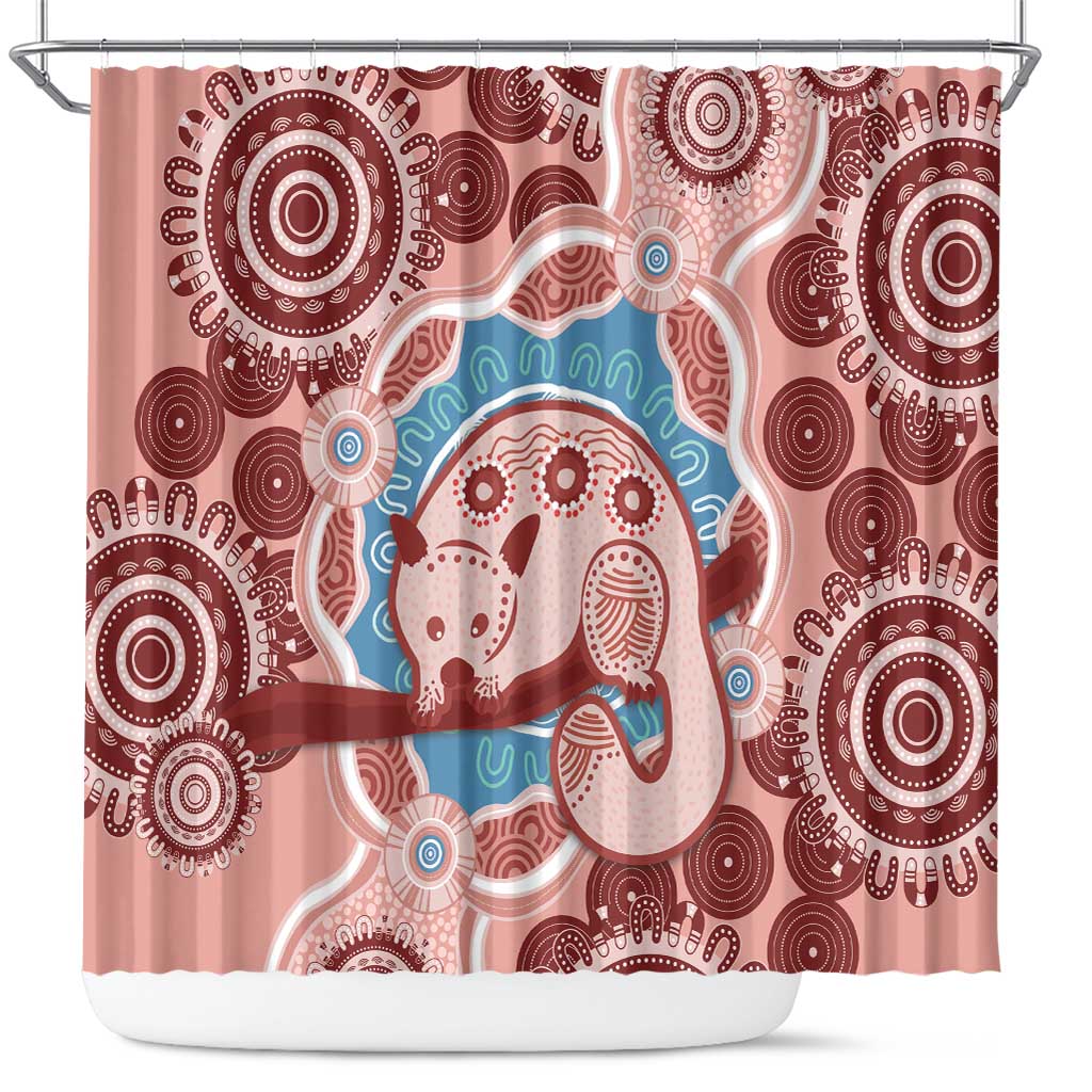 Blush Pink Australia Possum Shower Curtain Indigenous Art