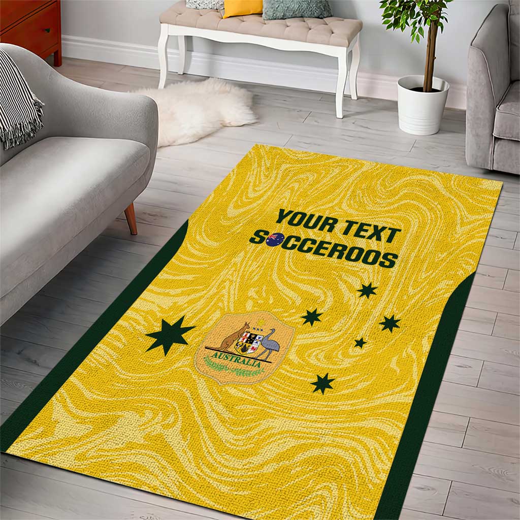 Custom Australia Socceroos Area Rug Go Aussie Marble Pattern Sporty Style