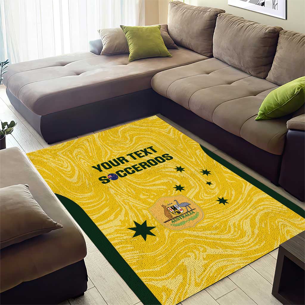 Custom Australia Socceroos Area Rug Go Aussie Marble Pattern Sporty Style