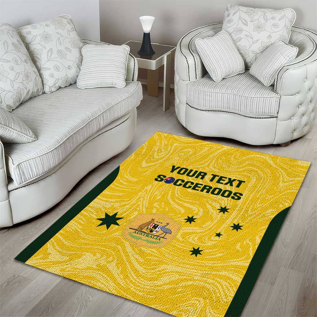 Custom Australia Socceroos Area Rug Go Aussie Marble Pattern Sporty Style