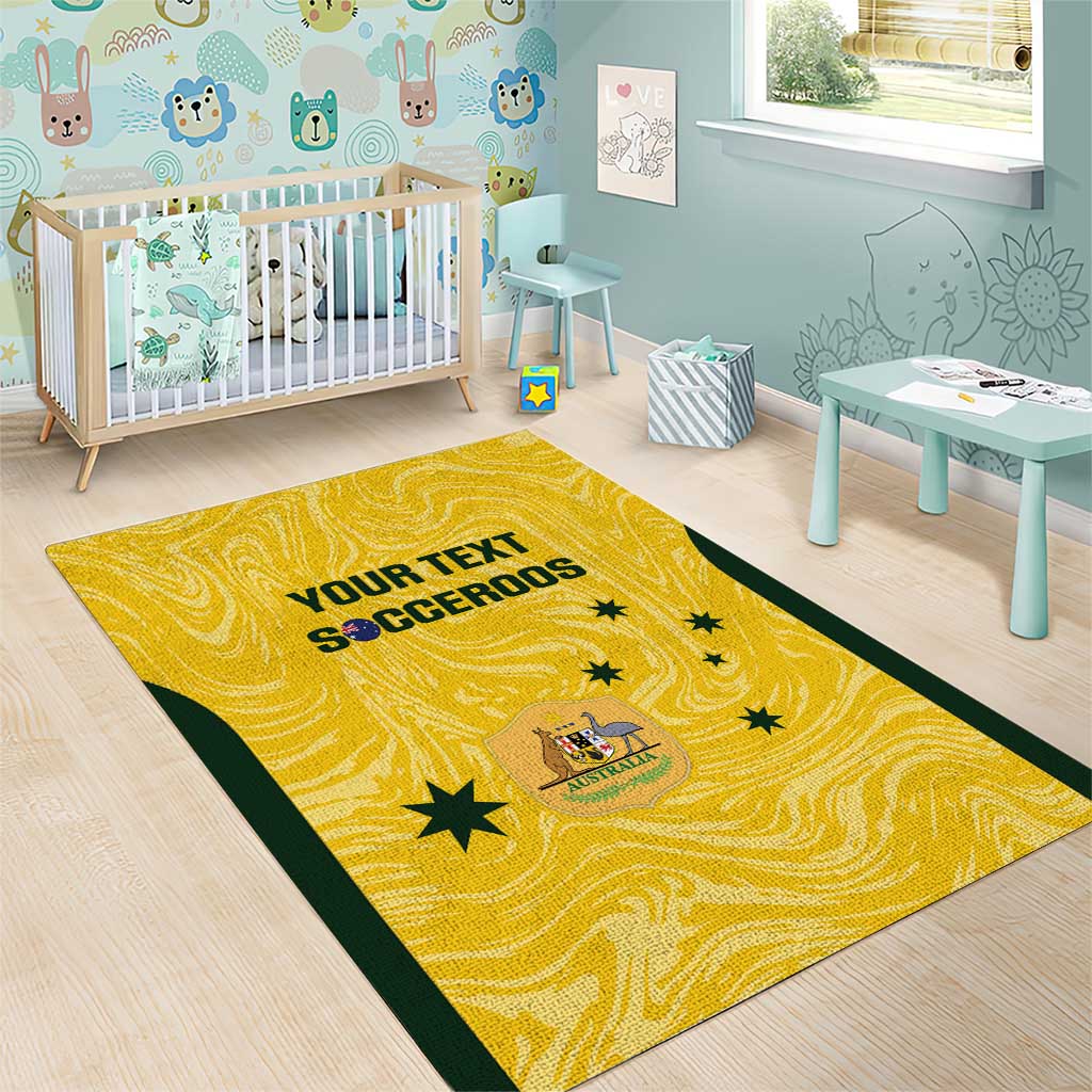 Custom Australia Socceroos Area Rug Go Aussie Marble Pattern Sporty Style