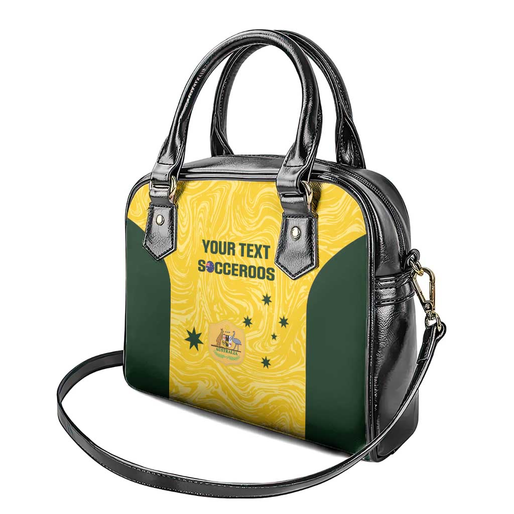 Custom Australia Socceroos Shoulder Handbag Go Aussie Marble Pattern Sporty Style