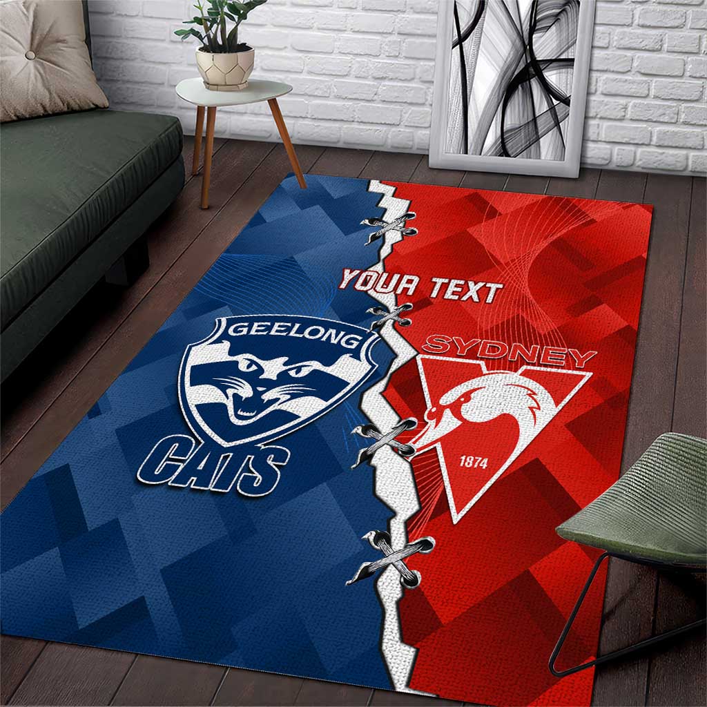 Custom Swans And Cats Football Area Rug 2024 Together Dynamic Version