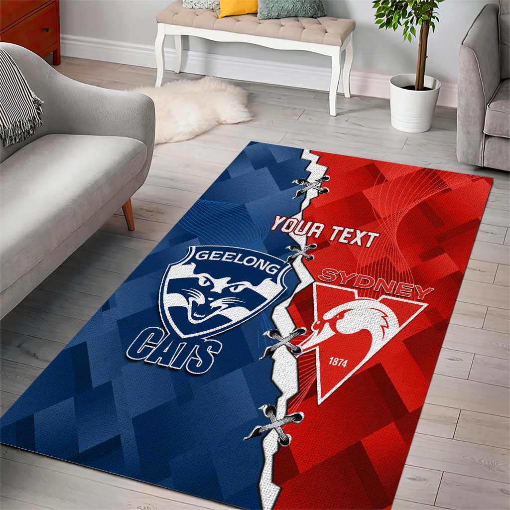 Custom Swans And Cats Football Area Rug 2024 Together Dynamic Version