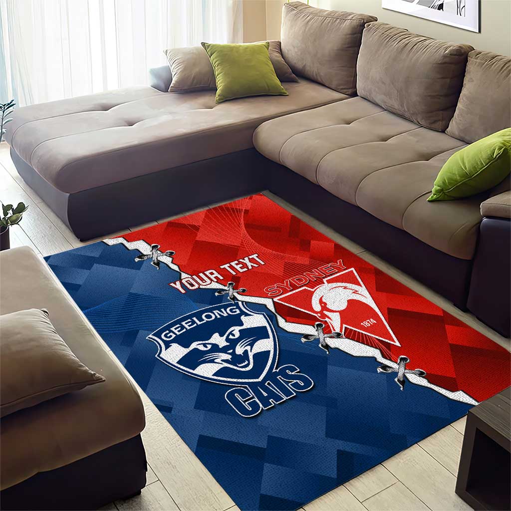 Custom Swans And Cats Football Area Rug 2024 Together Dynamic Version