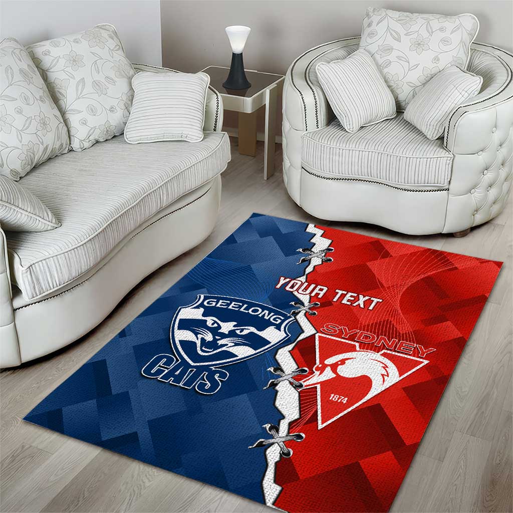 Custom Swans And Cats Football Area Rug 2024 Together Dynamic Version