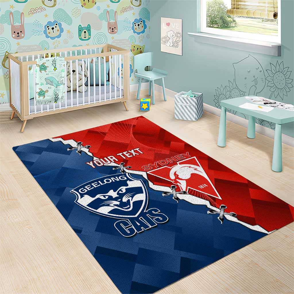 Custom Swans And Cats Football Area Rug 2024 Together Dynamic Version