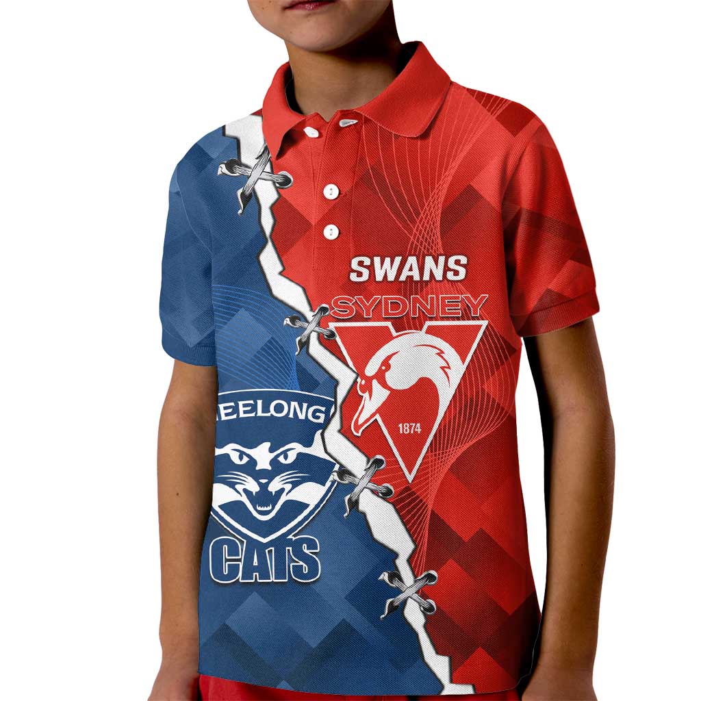 Custom Swans And Cats Football Kid Polo Shirt 2024 Together Dynamic Version