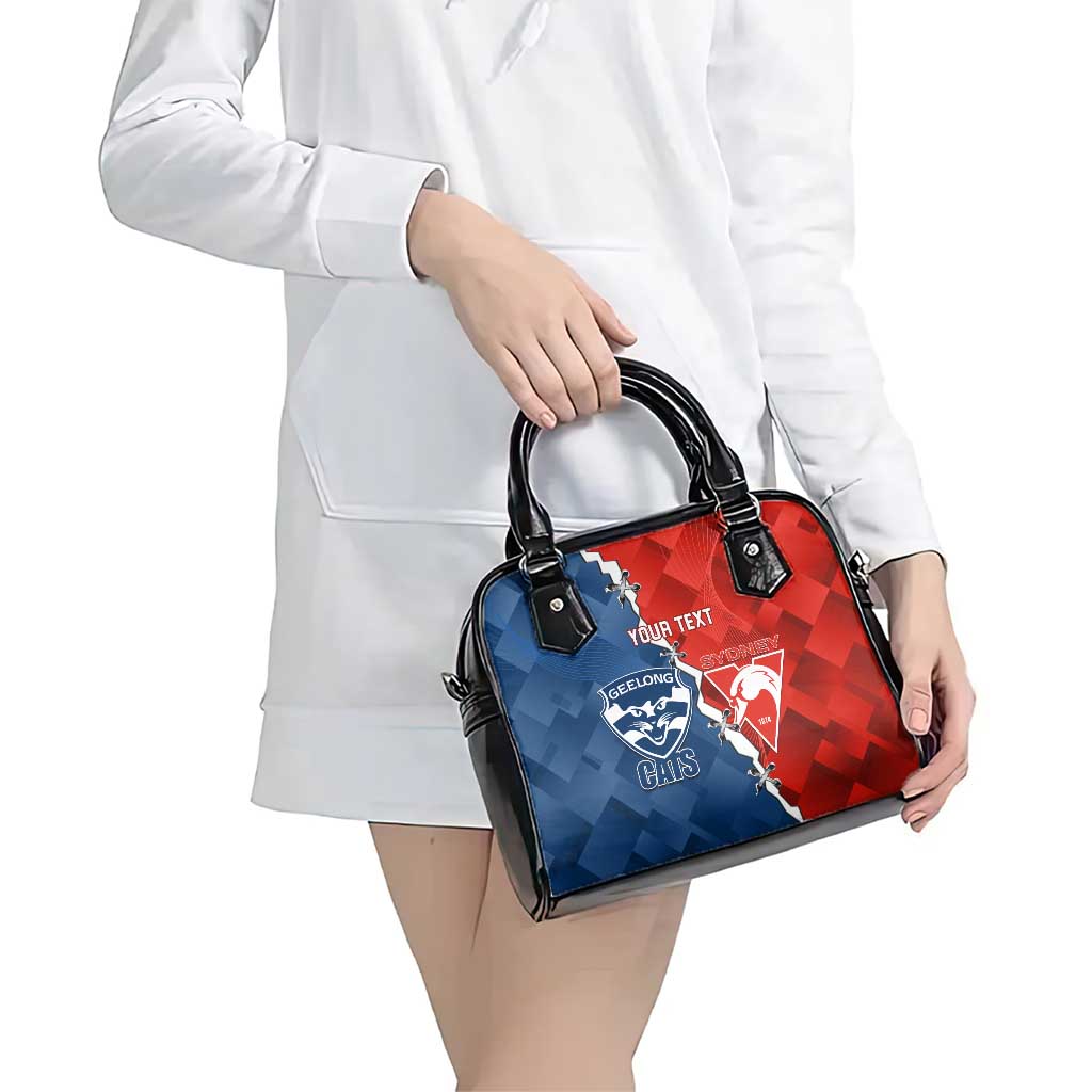 Custom Swans And Cats Football Shoulder Handbag 2024 Together Dynamic Version