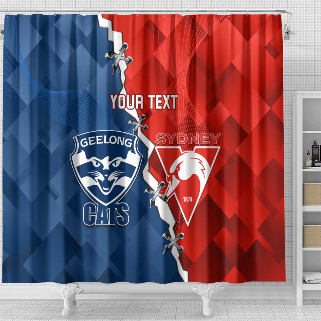 Custom Swans And Cats Football Shower Curtain 2024 Together Dynamic Version