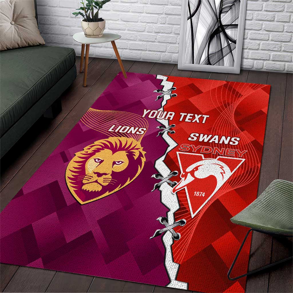 Custom Swans And Lions Football Area Rug 2024 Go Champions Final Dynamic Version