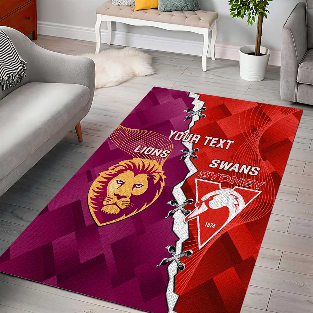 Custom Swans And Lions Football Area Rug 2024 Go Champions Final Dynamic Version