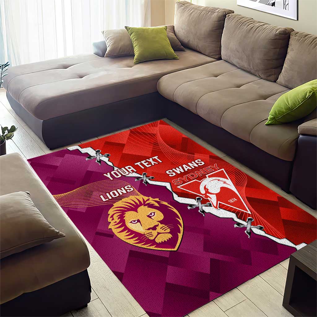 Custom Swans And Lions Football Area Rug 2024 Go Champions Final Dynamic Version