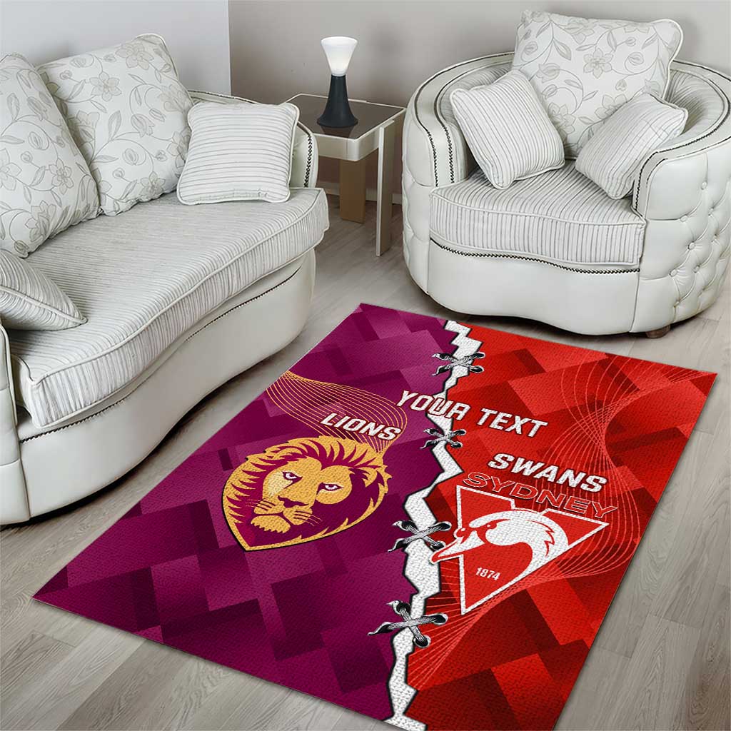 Custom Swans And Lions Football Area Rug 2024 Go Champions Final Dynamic Version