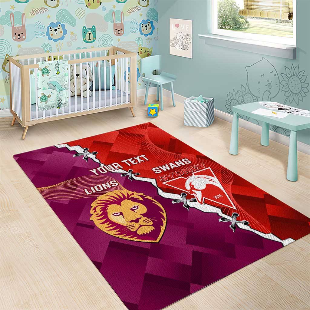 Custom Swans And Lions Football Area Rug 2024 Go Champions Final Dynamic Version