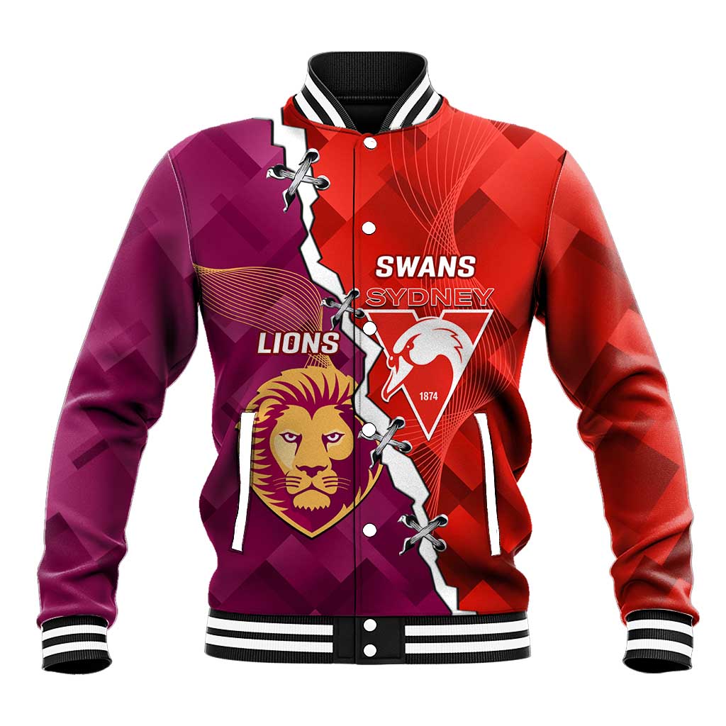 Custom Swans And Lions Football Baseball Jacket 2024 Go Champions Final Dynamic Version