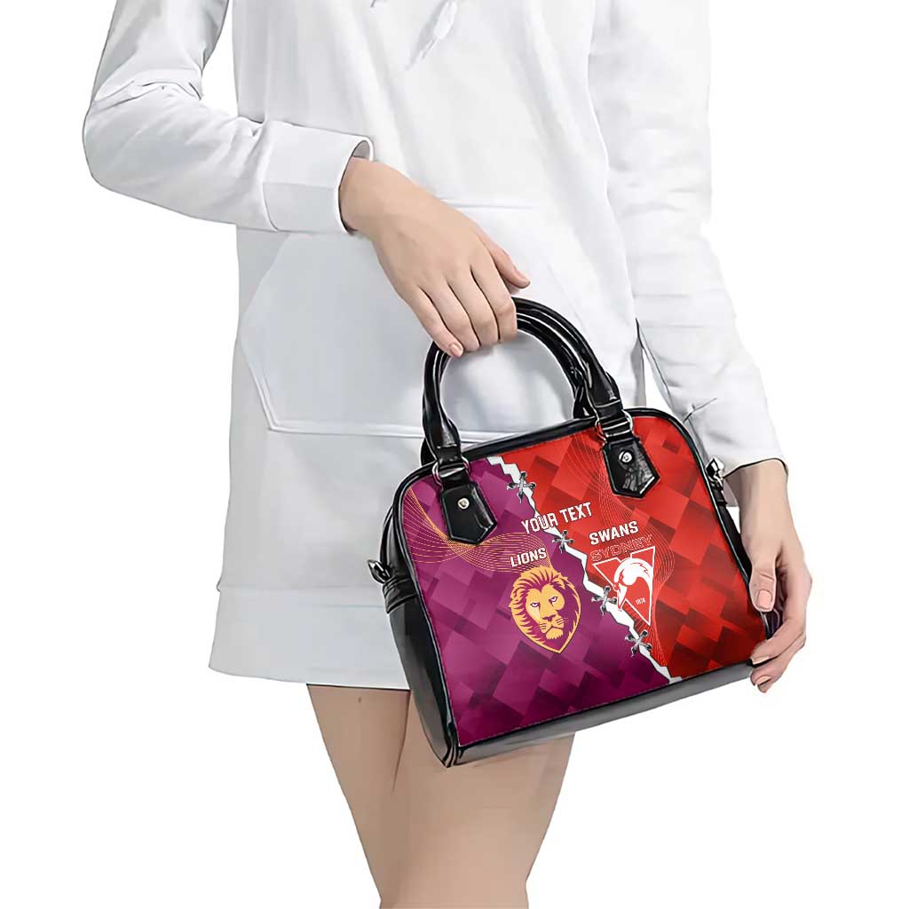 Custom Swans And Lions Football Shoulder Handbag 2024 Go Champions Final Dynamic Version